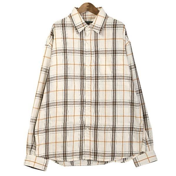 シャツ 長袖先染めチェック柄ネルシャツ メンズ レディース