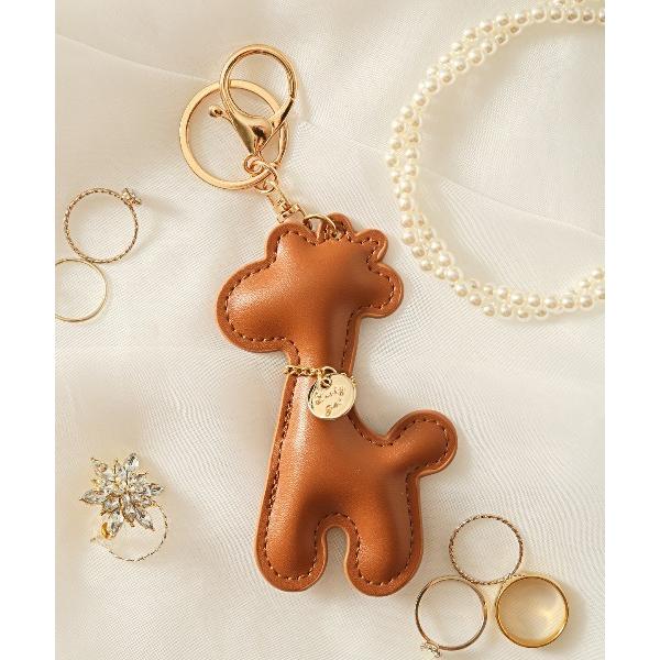 チャーム PUレザーチャームキリンモチーフ レディース