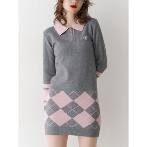 ワンピース ニットポロフィットミニワンピースの商品画像