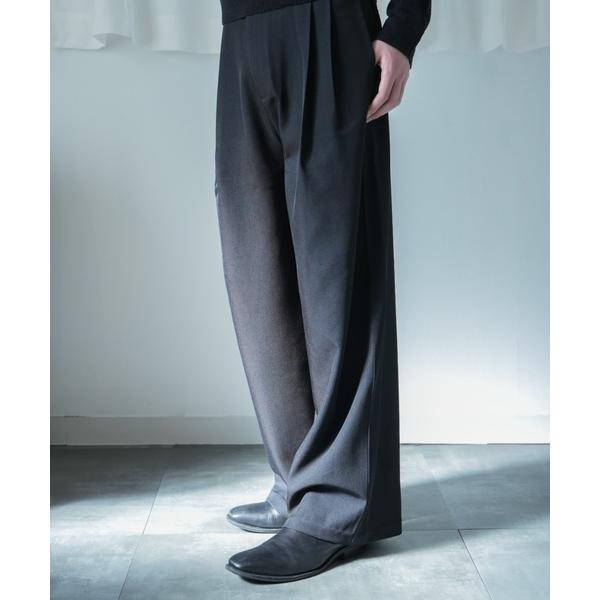 スラックス パンツ ニシルル - 3tuck wide slacks made in INTERFA...