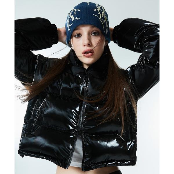ダウンコート ダウンジャケット AM GLOSSY SHORT PUFFER JACKET レディー...