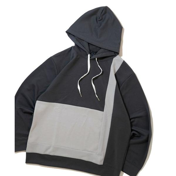 パーカー cardboard knit switching hoodie/ダンボールニット 切り替え...
