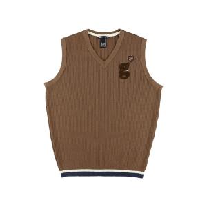 ベスト ジレ MENS 針抜き畦ニットベスト メンズ