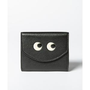 ミニ 財布 ANYA HINDMARCH Mini Trifold Eyes in Black Capra アニヤハインドマーチ アイズ ミニ トライフォールド ジップ ウォレット レディース