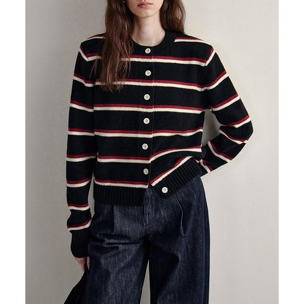 カーディガン ウール混 ボーダーニットカーディガン FQ24S206「Fano Studios」 レ...