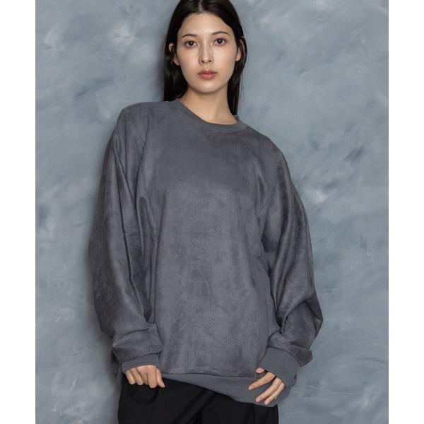 トレーナー スウェット faux suede dolman sleeve cutsew/スウェードタ...
