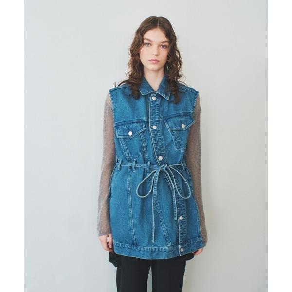 ベスト ジレ wave denim vest レディース