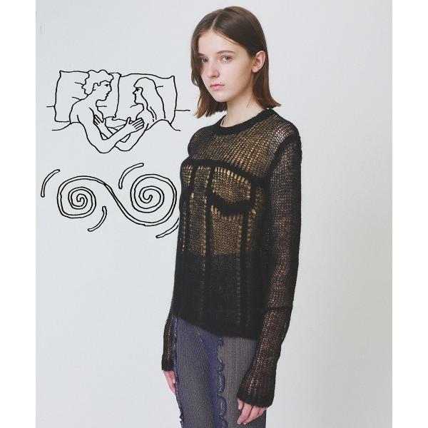 ニット セーター 「soduk」denim fluffy top レディース