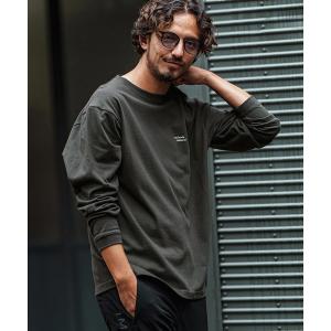 tシャツ mlt4928- cursive print dry cotton long sleeve cut＆sew カットソー メンズ