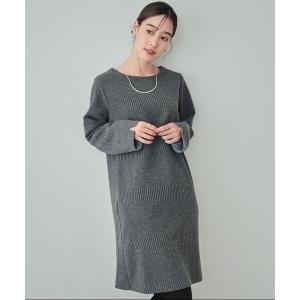45R 45rpm モヘア混オーバーサイズフーデッドニットワンピース オフ  