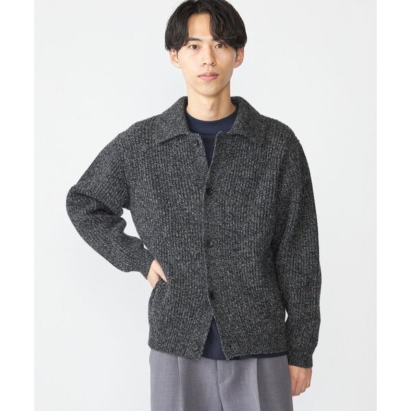 カーディガン SHIPS: SOLOTEX(R) 畔編み ポロ ニット カーディガン メンズ