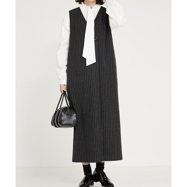 ワンピース 「大人のいちまんワンピ」ウォームジャージージレ風ジャンスカ/冬服/セミオケ