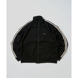 ジャージ faux suede track jacket/スウェードタッチ ワンポイント刺繍