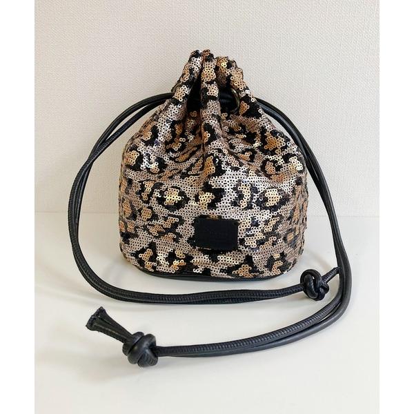 ショルダーバッグ バッグ 「Swaraj/スワラージ」スパンコールレザーコンボ巾着BAG レディース