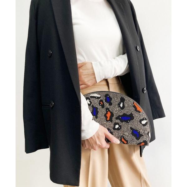 クラッチバッグ パーティーバッグ 「Swaraj/スワラージ」手刺繍POP LEO ROUNDクラッ...