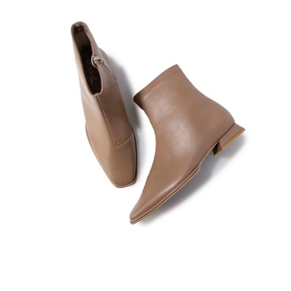 ブーツ 「レイン対応」フラットスクエアトウショートブーツ(R9022) レディース