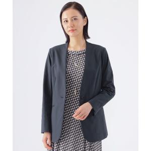 ジャケット ノーカラージャケット 「美シリーズ」「弱はっ水」「防しわ」「透湿性」「ウォッシャブル」ウィンタードッツノーカラージャケット レディース