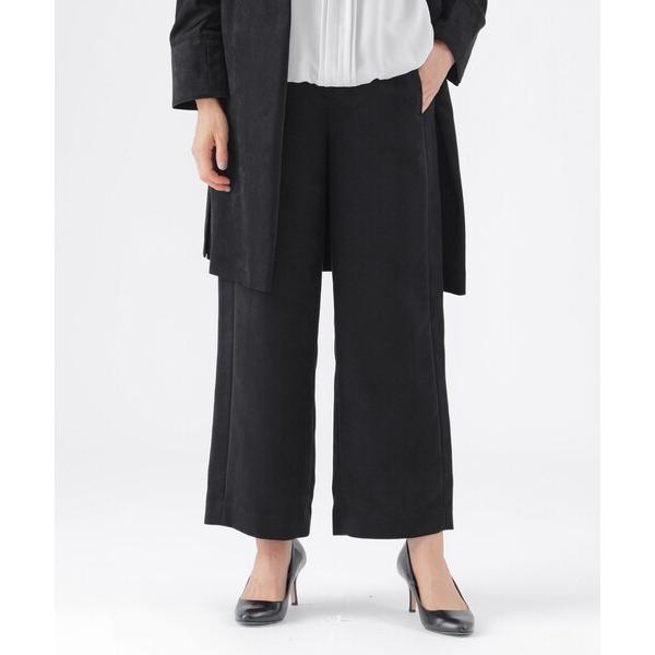 パンツ 「ウォッシャブル」ストレッチスエードセミワイドストレートパンツ レディース