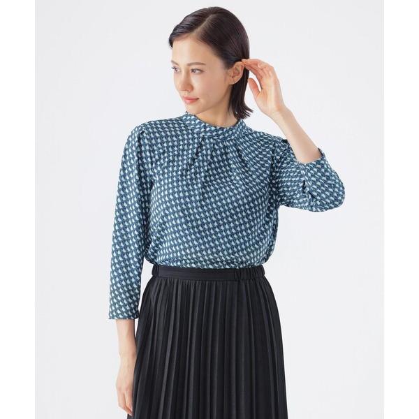 ブラウス シャツ 「吸水速乾」「接触冷感」「UV対策」「ウォッシャブル」3Dジオメトリックプリントプ...