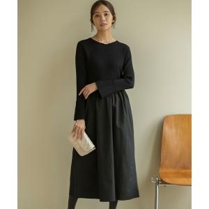 美品✨組曲 洗えるジャージコンビプリーツ ワンピース 近年 大きい ゆったり 組曲（KUMIKYOKU） ワンピース ジャージーコンビプリーツ ワンピース