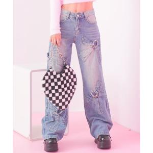 ジーンズ デニム デニムパンツ ビッグリングリボ...の商品画像