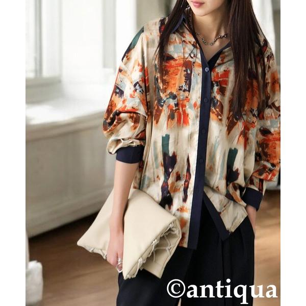 ブラウス シャツ アート柄シャツ レディース