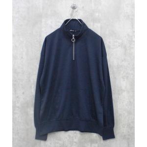トレーナー スウェット 綿タッチ　ミニ裏毛　無地　ハーフジップ　スウェット メンズ レディース