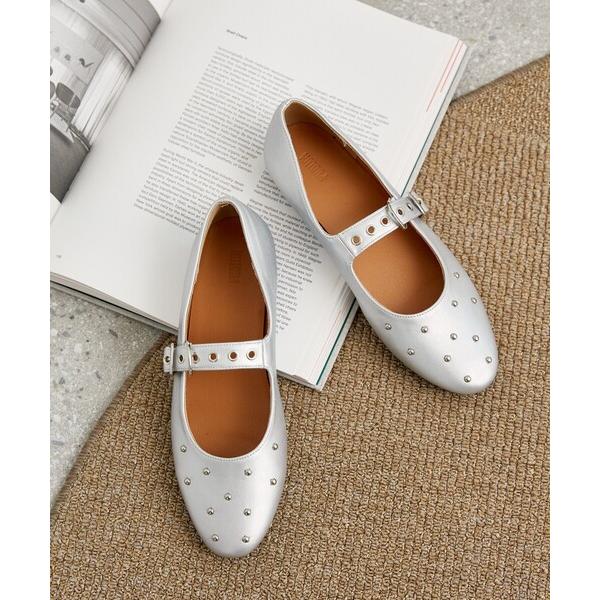 バレエシューズ パンプス PUBLUX/パブリュクス スタッズ 付き バレエ シューズ/メリージェー...