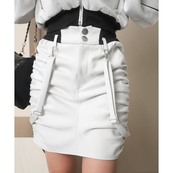 スカート サイドラインギャザートラックスカート