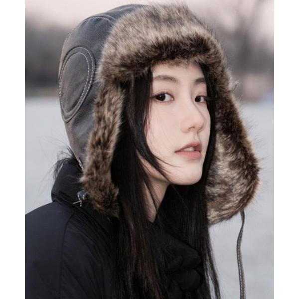 キャップ 帽子 レディース メンズライクフェイクファーフライトキャップ 耳当て付き レディース