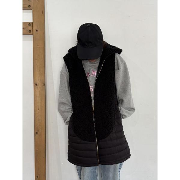 ベスト ジレ ボアフードベスト レディース