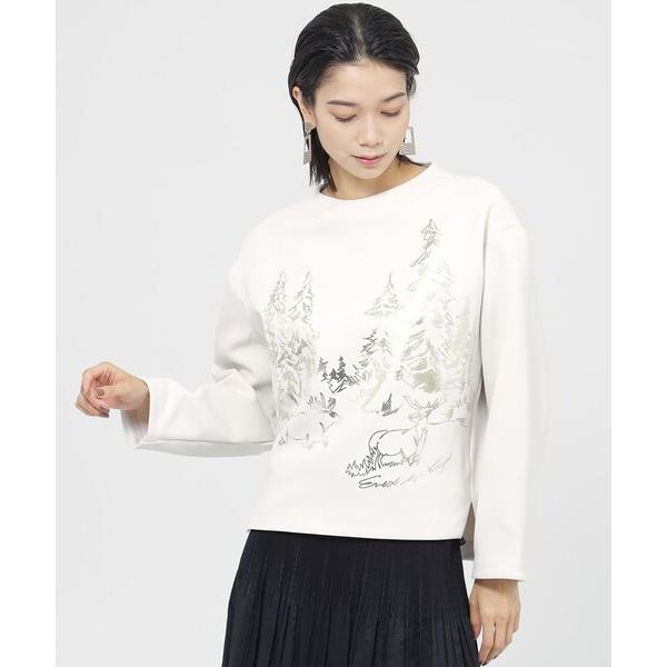 tシャツ 「ウォッシャブル」ランドスケープダンボールプルオーバーカットソー レディース