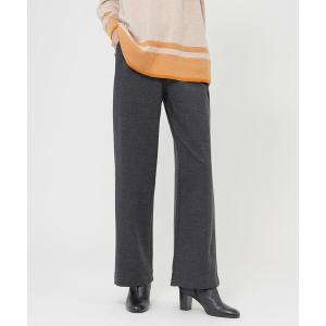 パンツ 「吸湿発熱」「保温性」「ウォッシャブル」デュアルウォームワイドストレートパンツ レディース