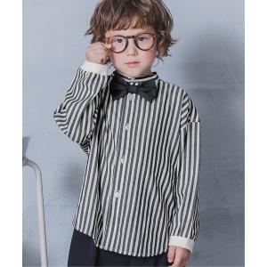 ブラウス シャツ 「フォーマル対応/ジュニア対応」蝶ネクタイ付きバンドカラーシャツ キッズ 子供服 男の子 女の子