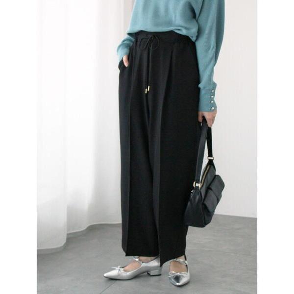 パンツ 「イージーケア/ストレッチ」タックストレートパンツ レディース