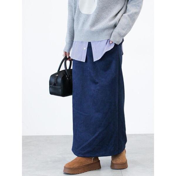 スカート 「選べる着丈」スウェード調タイトスカート