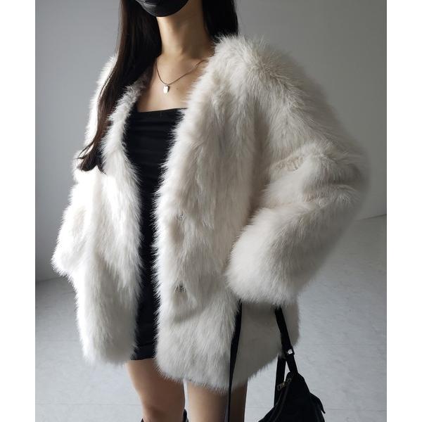 コート アウター 「 ４color 」ミンクライクフェイクファーボリュームコート ／ ｍink-li...