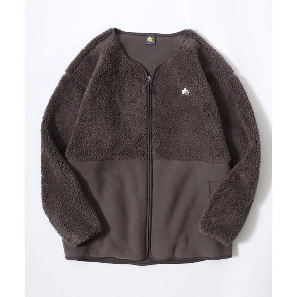 ブルゾン アウター 2025AW LOGOS/ロゴス シャギーボア×フリース 切替 ワンポイントロゴ...