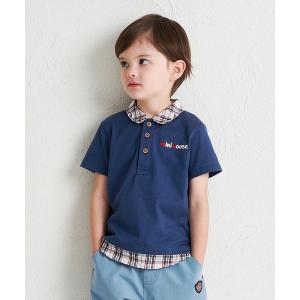 tシャツ 襟付きミキハウスチェック半袖Ｔシャツ キッズ 子供服 男の子 女の子