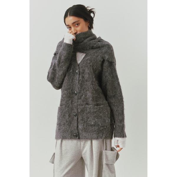 カーディガン Double Sleeve Shaggy Knit Cardigan /ダブルスリーブ...