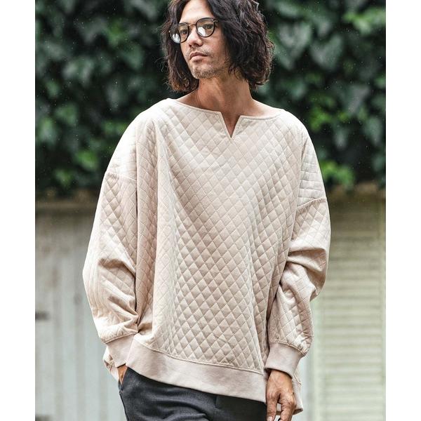 tシャツ mlt4952- Velvet Diamond Quilt Key Neck Pullov...