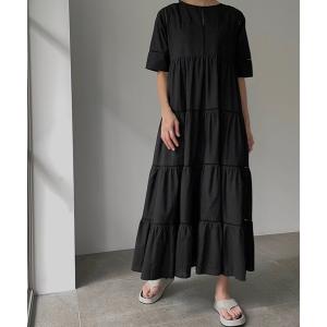 「WILLFULLY」 半袖ワンピース FREE ブラック レディース