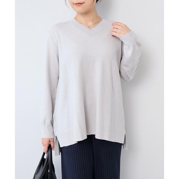 ニット セーター 「L〜5L 大きいサイズ」ラメニットVネックサイドスリットプルオーバー レディース