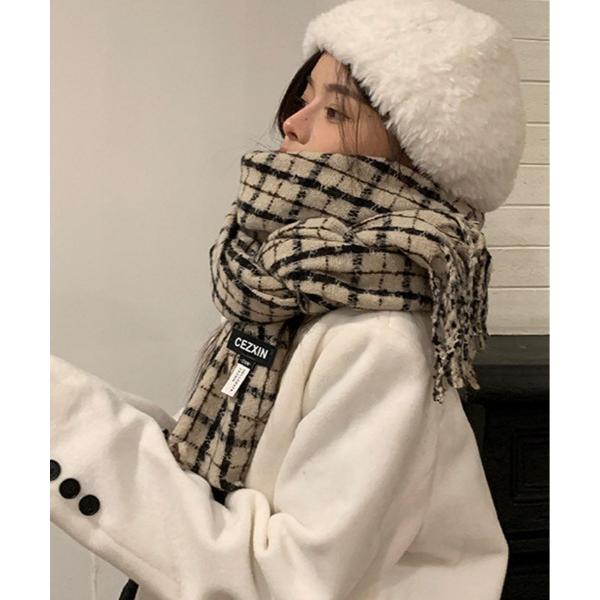 マフラー ストール タータン チェック フリンジ マフラー レディース