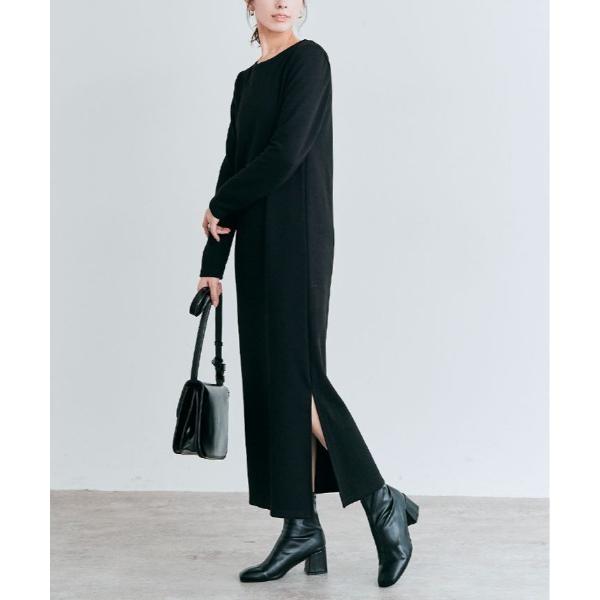 ワンピース 裏起毛 ロング 全骨格 ワンピース