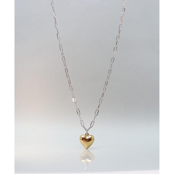 ネックレス 金属アレルギー対応「ieLS」ステンレス　ハートチャームコンビネックレス レディース メ...