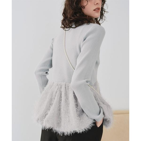 ニット セーター ドッキングペプラムニットトップス レディース