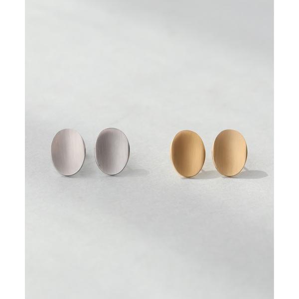 ピアス 金属アレルギー対応「ieLS」ステンレス　オーバルプレートピアス レディース メンズ