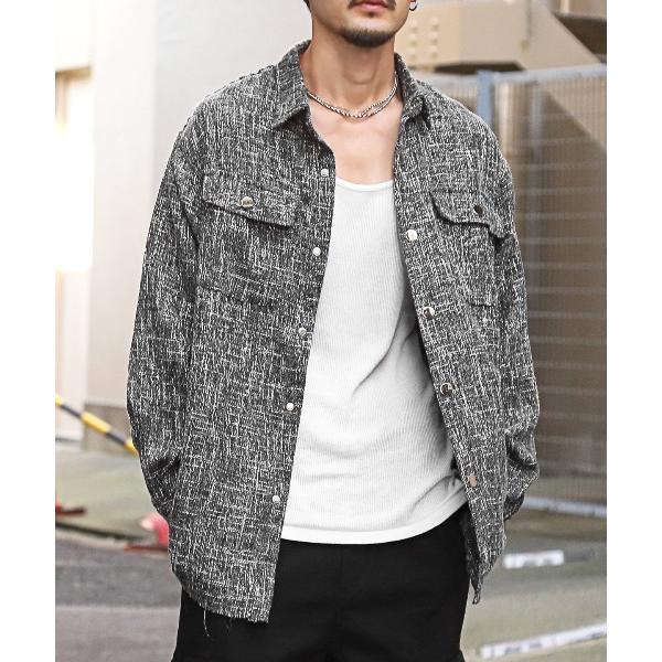 ブルゾン アウター ツイードオーバーシャツジャケット メンズ レディース