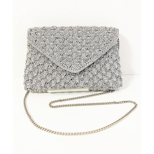 クラッチバッグ パーティーバッグ 「Swaraj/スワラージ」手編みメタリックマクラメ・クラッチ レ...